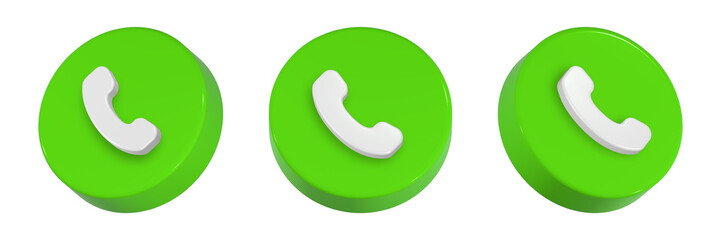 call button with phone 3d rendering