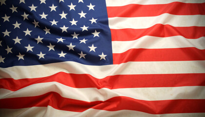 Beautiful Vintage American Flag. Background.