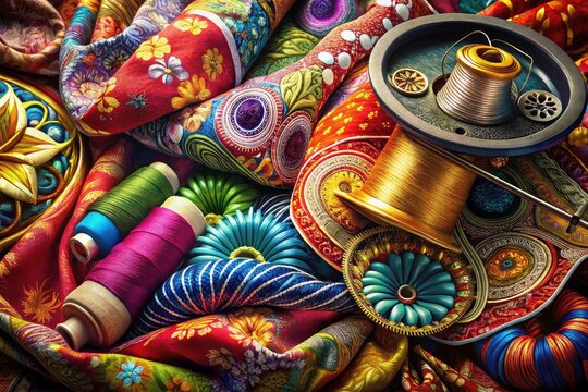 Fabric Patterns, Sewing Supplies, Craft Supplies, Textile Designs, Sewing Accessories,  Needlework, Fashion Design, DIY Sewing Projects, Sewing Kit