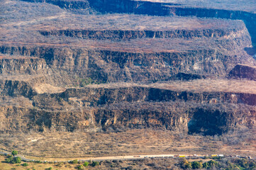 aerial view of the valley near Victoria Falls National Park