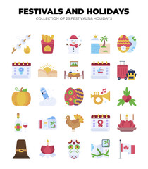 Fototapeta premium Festivals and Holidays. A Collection of 25 Festive Events
