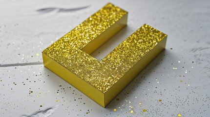 Letter U made of glitter