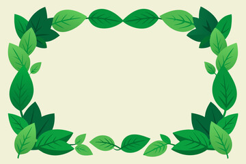 A vibrant green leaf frame borders the image, showcasing the fresh, natural beauty of spring foliage