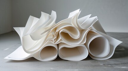 Pile of white paper is stacked on top of each other