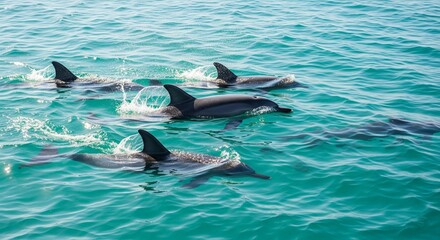 Fototapeta premium dolphins swimming in the sea