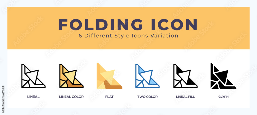 Poster folding paper set of simple icons great for web. app. presentation and more.