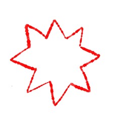 red star on white background
