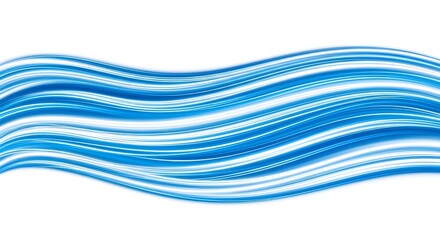 Abstract blue horizontal wave lines flowing on white background for modern speed design