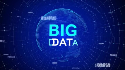 Global network graphic with "BIG DATA" text overlay.  Abstract digital earth sphere surrounded by a web of interconnected lines and points - Powered by Adobe
