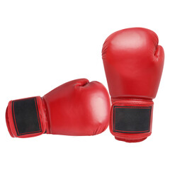 Red boxing gloves on transparent background png