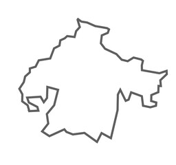 Chitrakoot District Vector Map with Bold Black Outline of Uttar Pradesh, India