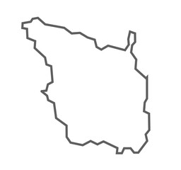 Farrukhabad District Vector Map with Bold Black Outline of Uttar Pradesh, India