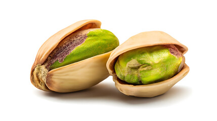 Pistachio nut isolated on beige background