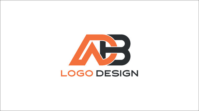 Modern ADB monogram logo in orange and black with clean geometric design, ideal for corporate branding, tech startups, or personal business identity
