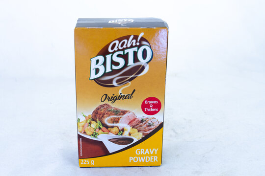 Johannesburg, South Africa - a box of Bisto gravy powder isolated on a clear background with copy space