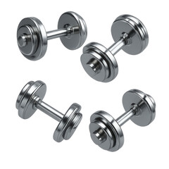 Dumbbells Collection: A close-up studio shot showcases an array of gleaming dumbbells, perfect for fitness, strength training, and achieving personal wellness goals.