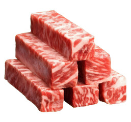 Premium Wagyu Beef Cubes: High-Quality Marbled Meat for Gourmet Dishes PNG