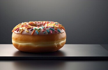 Donut with sprinkles tasty bakery delicious food snack concept