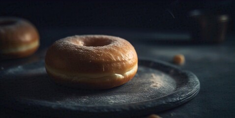 Donut with sugar dessert food snack delicious