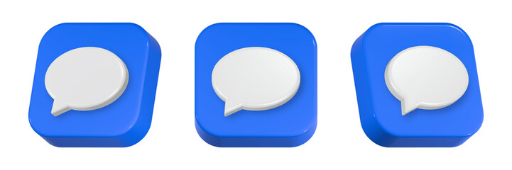 chat blank 3d rendering transparent background