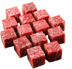 Premium Wagyu Beef Cubes: High-Quality Marbled Meat for Gourmet Dishes PNG