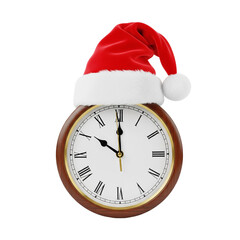 christmas clock with santa hat