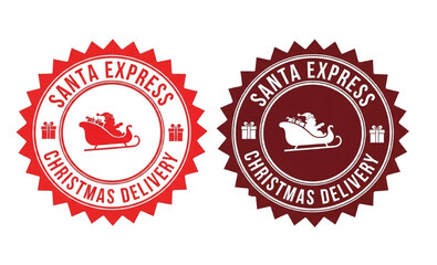 Obraz premium Santa Express Christmas Delivery festive badge vector