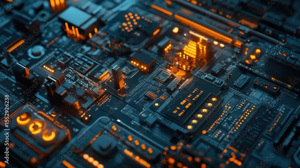 Aufkleber High-quality image of a computer motherboard from a close-up perspective, useful for technical and educational purposes