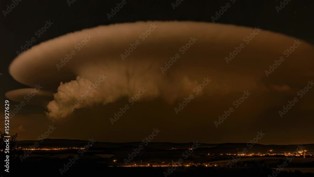 Leinwandbilder a large stormy cloud with a lightning bolt emerging, ideal for use in weather or atmospheric context