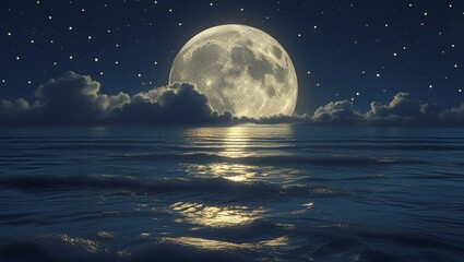 moon over sea