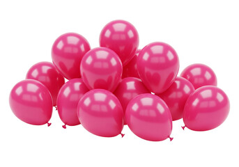 pink balloons isolated on white
