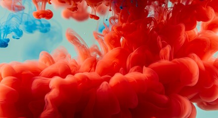 Swirling Red & Blue Abstraction - Fluid Dynamics & Vibrant Contrast AI-Generated  