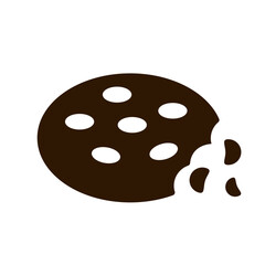 Cookie with crumbs on white background. Flat vector illustration. Dessert and sweet snack concept.