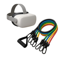 VR Headset and Resistance Bands: a state-of-the-art virtual reality headset paired with a set of resistance bands.