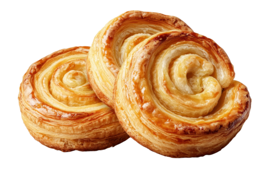 Golden pastry swirls baked to perfection with a flaky texture and golden color ideal for breakfast or a sweet treat any time of day