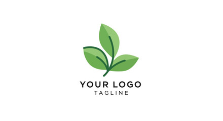 Minimalist green leaf logo design symbolizing nature growth and sustainability