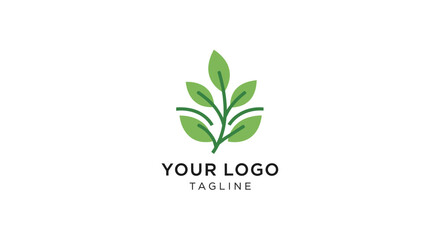 Minimalist green leaf logo design for eco friendly and sustainable branding purposes
