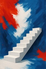 Abstract Stairs in Bold Colors