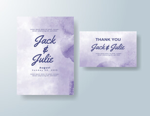 Watercolor wedding invitation card