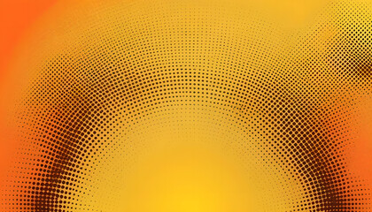 Abstract orange and yellow halftone wave pattern with decorative dotted circles, perfect for a bright vector illustration background