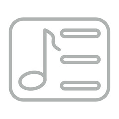 Music Playlist Vector Line Grey Icon Design
