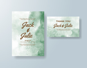 Watercolor wedding invitation card