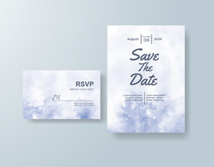Watercolor wedding invitation card