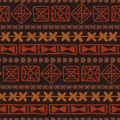 Polynesian Hawaiian Tapa Ethnic Seamless Pattern