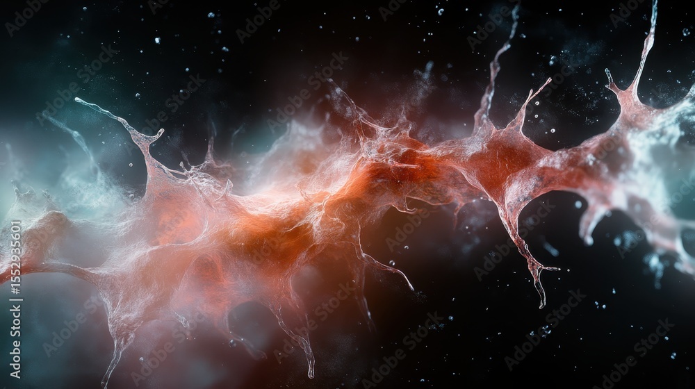 Poster an abstract representation of vibrant fluid waves in various shades blending harmoniously against a 