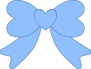 Beautiful bow blue color on isolated white background