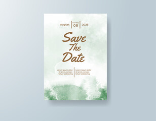 Watercolor wedding invitation card