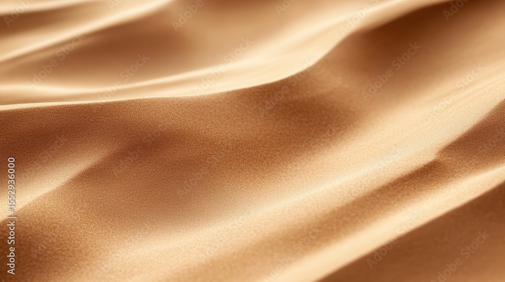 Poster an elegant image of golden fabric delicately flowing and undulating, showcasing its soft texture and