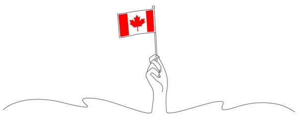 continuous line vector design illustration of canada flag for canada day eps 3