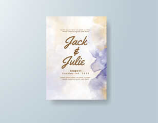 Watercolor wedding invitation card